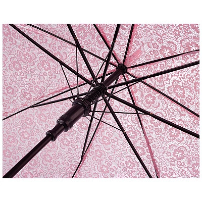 Зонт-трость полуавтоматический 90см BASIC розовый_4