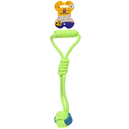 Игрушка - канат для собак мелких и средних пород "НЕСКУЧАЙКА", цвет желтый, 31,5см / 81гр (лейбл)