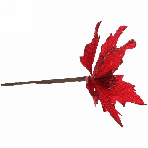 Украшение новогоднее Пуансеттия-Метелица 15 см, Красный_4