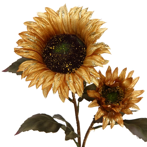 Искусственные цветы FLOWERS GLAMOUR 63см Подсолнухи 2 цветка золотые_3