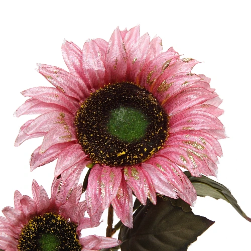 Искусственные цветы FLOWERS GLAMOUR 63см Подсолнухи 2 цветка розовые_4