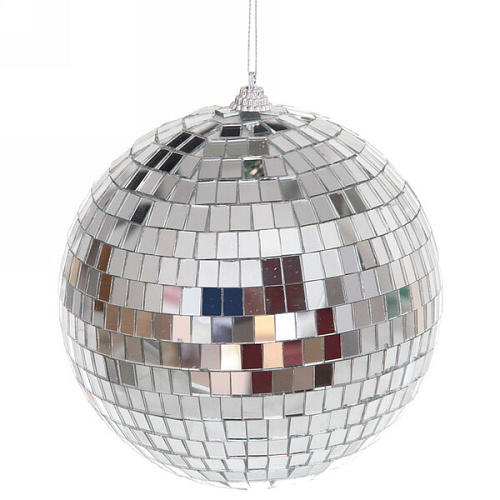 Новогодний шар 15 см "Shining Disco", Серебро