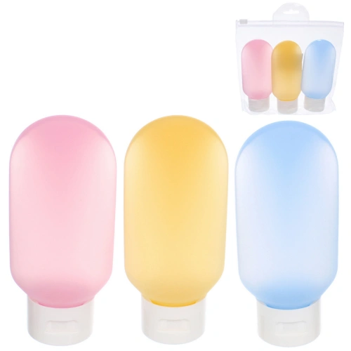 Флаконы дорожные в косметичке 3шт "COMFORT", мультицвет, 60мл