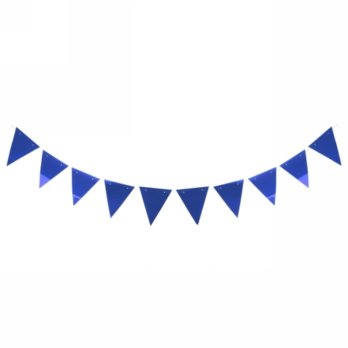 Растяжка "Праздничные флажки" 2,5 м 13*17,5 см Глянец, (10 штук), синий