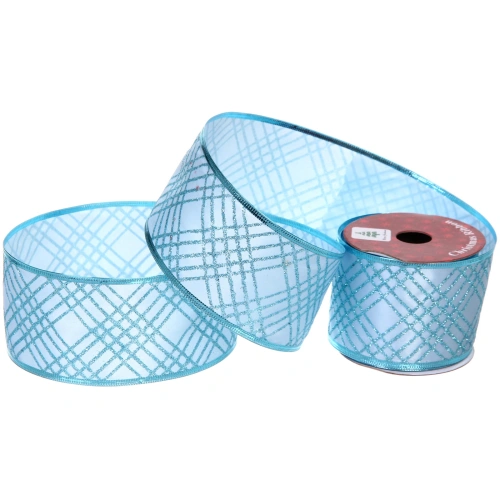 Лента для декорирования "Таинственая паутина" 6,3 см, 2,7 м, Голубой