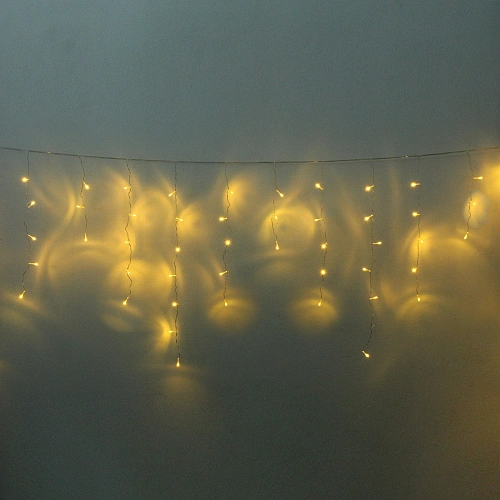 Гирлянда для дома БАХРОМА "Мерцание" ш3м* в0,3/0,5/0,7 см 100 ламп LED, прозрачн.провод,1 реж, IP-20, Теплый белый (возможность соединения)