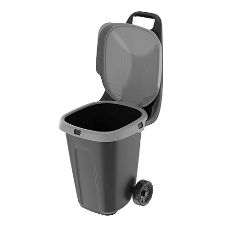 Тележка садовая с зажимом для пакета и крышкой 38л 58×40×95см чёрный