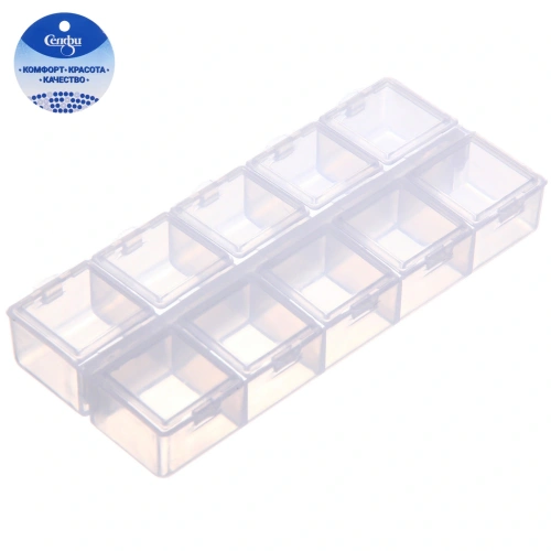 Органайзер для хранения мелочей, 10 ячеек "ИДЕЯДОМА", прозрачный, 13,5*6*2см (наклейка Селфи, пакет с подвесом)