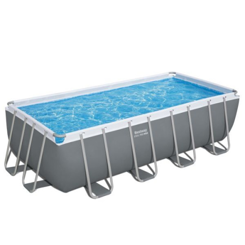Бассейн каркасный Power Steel Rectangular прямоугольный 488*244*122 см + 4 аксессуара Bestway (56670)
