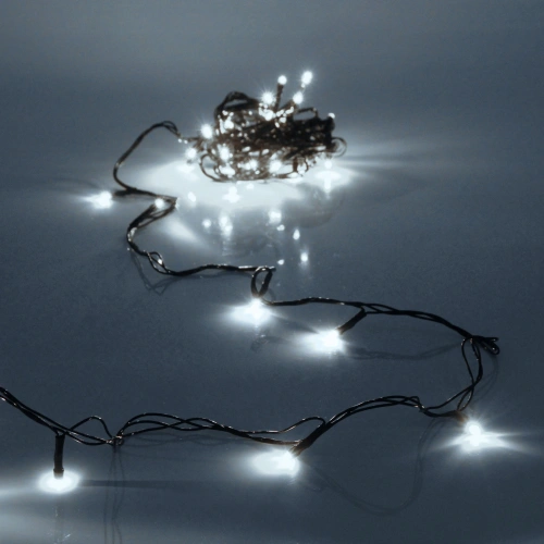 Гирлянда для дома НИТЬ 5 м 36 ламп LED черный пров.,8 реж, IP-20, Белый (ПЕРВАЯ ЦЕНА)