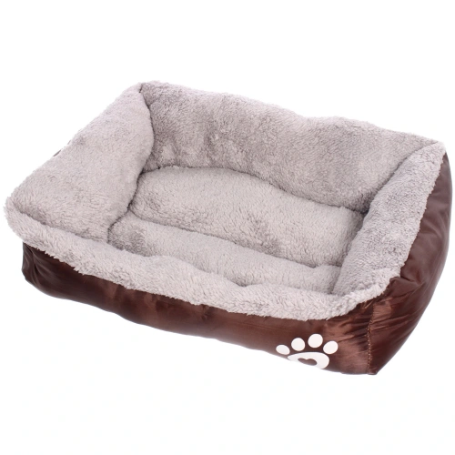 Лежанка для животных "Место БРО", цвет коричневый, внутр. ткань серого цвета, размер S, 43*32*11см (Лейбл)