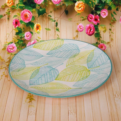 Тарелка керамическая Эдельвейс 202см, желто-голубая_3