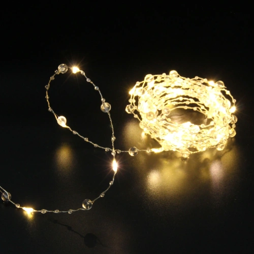 Гирлянда для дома НИТЬ "Льдинка" 10 м 100 ламп LED, 8 реж,IP-20, Теплый белый