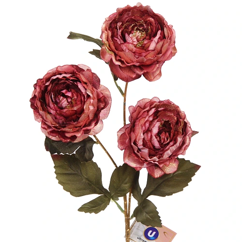 Искусственные цветы FLOWERS GLAMOUR 63см Пионы 3 цветка лиловые_3