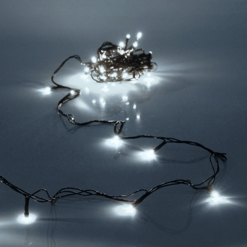 Гирлянда для дома НИТЬ 3 м 20 ламп LED черный пров.,8 реж, IP-20, Белый (ПЕРВАЯ ЦЕНА)