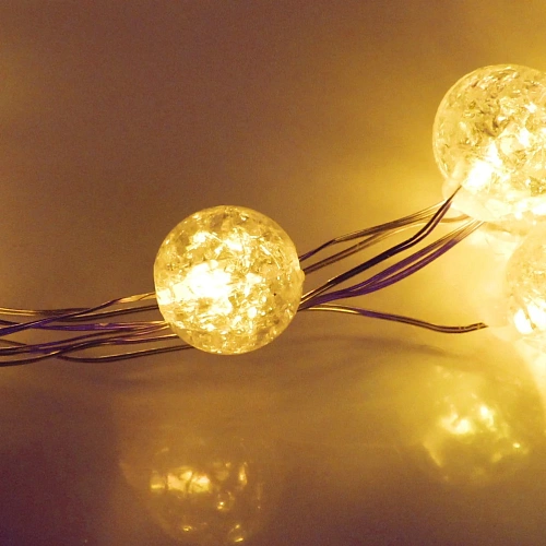 Гирлянда для дома Жемчужина на батарейках 2,0 м 20 ламп LED, d-1 см, 3 реж,, IP-20, Теплый белый_3