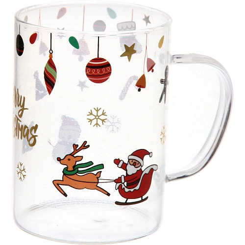 Кружка стеклянная 450мл Тепло праздника, микс рисунков_9