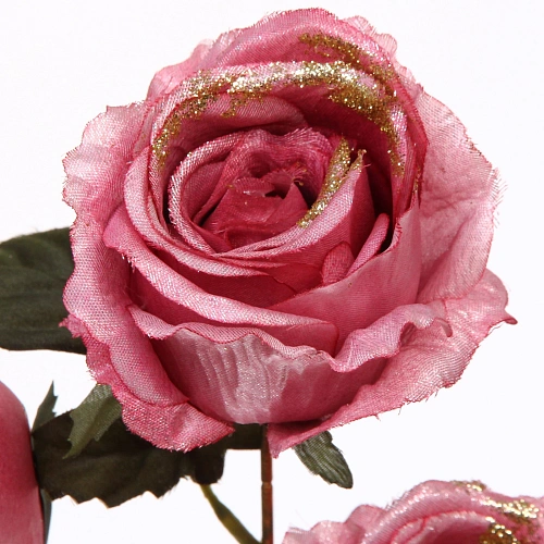 Искусственные цветы FLOWERS GLAMOUR 65см Розы 3 цветка розовые_4