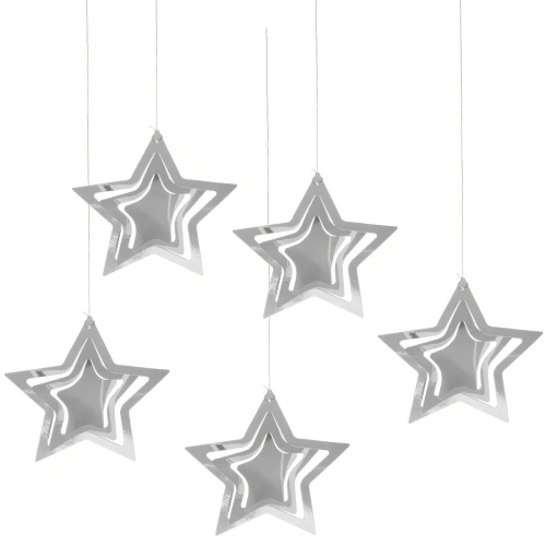 Подвесное украшение "Праздничная атмосфера"  19 см , (5 штук), серебро