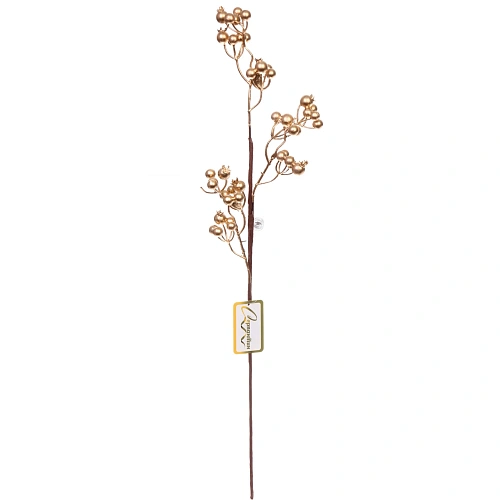 Ветка декоративная Сказочная ягода 60 см, Золото_2