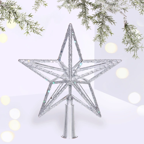 Звезда на елку "Кремлевское сияние" 15*18 см, Серебро