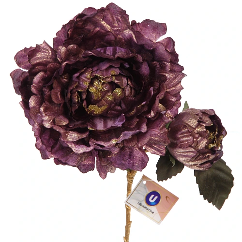 Искусственные цветы FLOWERS GLAMOUR 60см Пионы 2 цветка лиловые_3