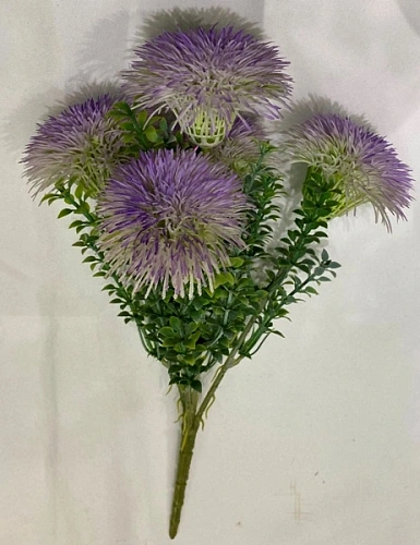 Искусственные цветы "Волшебство лета" 32см Одуванчики 5 цветков сиреневые