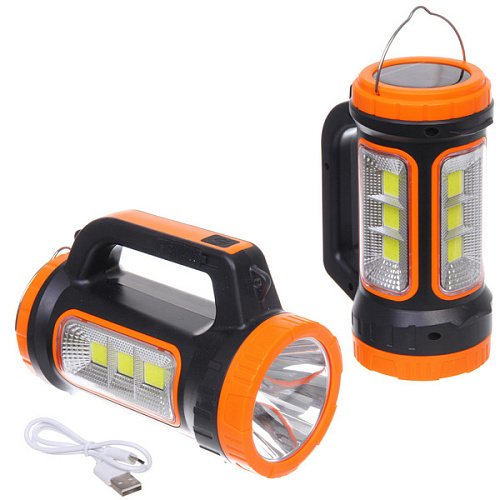 Фонарь ручной 5 режимов 1LED+COB, аккумуляторная батарея 1500mAh USB MH818C
