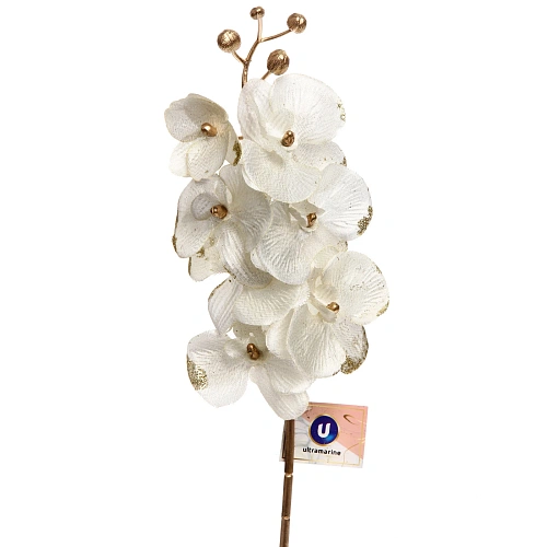 Искусственные цветы FLOWERS GLAMOUR 72см Орхидея белая_3