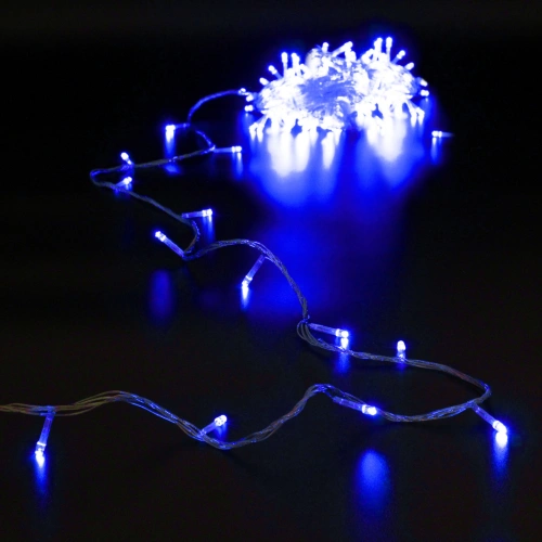 Гирлянда для дома 16м 180 ламп LED прозрач.пров.,8 реж, IP-20, Синий (возможность соединения)
