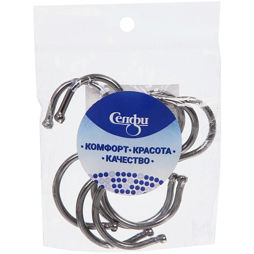 Крючки металлические хромированные в наборе 5шт S - формы ИДЕЯДОМА, 7,3см ( Селфи)_5