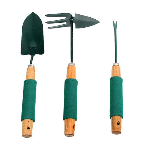 Набор посадочного инструмента "Эконика" совок/корнеудалитель/мотыжка 30см деревянная ручка комбинированная ручка ДоброСад