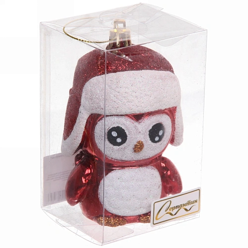 Ёлочная игрушка Новогодний пингвин 7611 см, красный_8