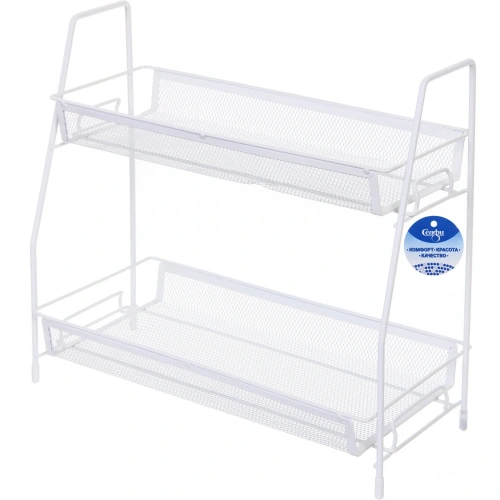 Этажерка настольная хозяйственная универсальная  "ФАНАДЕРО", цвет белый, 36*17*33см (лейбл Селфи)