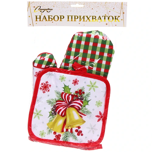 Прихватка в наборе с прихваткой-варежкой Miracle, колокольчики, 25,517 см, 1717 см_7
