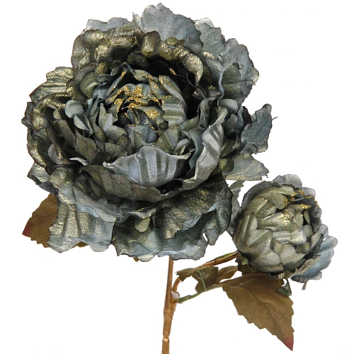 Искусственные цветы FLOWERS GLAMOUR 60см Пионы 2 цветка зеленые_3