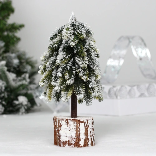 Елка в горшке "Заснеженная елочка" 13*13*25 см