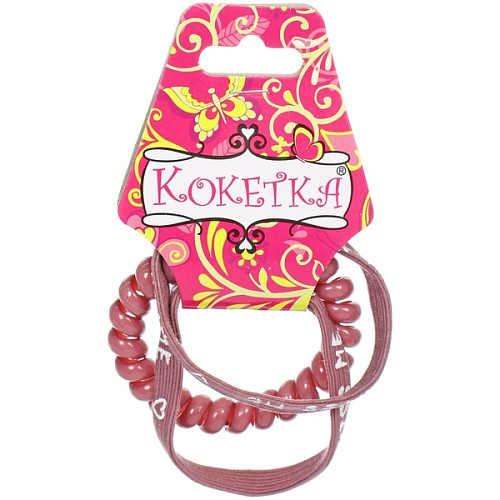 Резинки для волос 3шт "Кокетка", цвет лиловый, d-5,5см