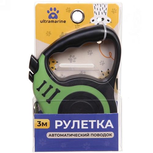 Поводок-рулетка Дог 3м до 15кг цвет зеленый Ultramarine_3