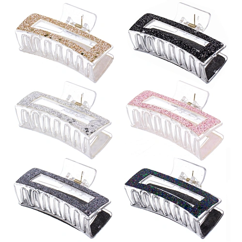 Заколка - краб для волос на блистере "MASKOTTA", шесть цветов в ассортименте, 9см  