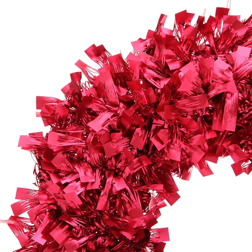 Венок декоративный TINSEL Изящное сияние 38 см, Красный_3