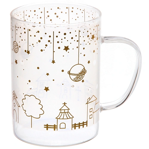 Кружка стеклянная 450мл Звездный снегопад, микс рисунков_3