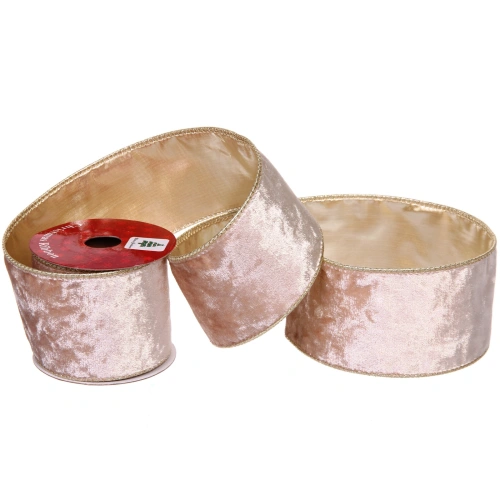 Лента для декорирования "Мгновение" 6,3 см, 2,7 м,  Шампань