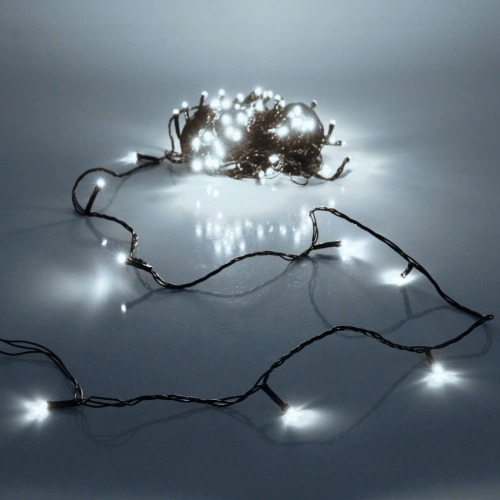 Гирлянда для дома НИТЬ 14 м 100 ламп LED черный пров.,8 реж, IP-20, Белый (ПЕРВАЯ ЦЕНА)