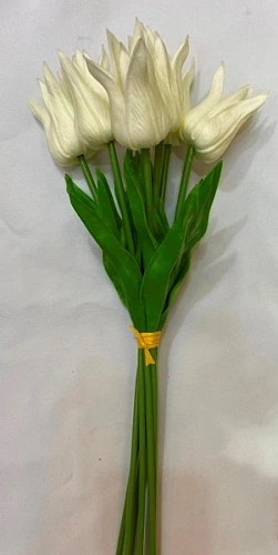 Цветы искусственные "Natur" 37см Тюльпаны 7шт белые