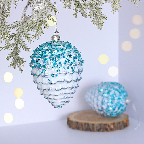 Ёлочные игрушки VERSAILLES "Персея" 11 см (набор 2 шт), Голубой