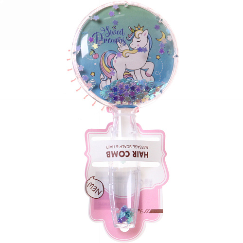 Расческа массажная Baby House Viki, микс 4 вида Единорожки, 1758см_6