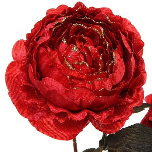 Искусственные цветы FLOWERS GLAMOUR 63см Пионы 3 цветка красные_4