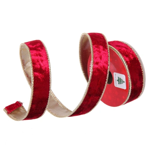 Лента для декорирования "Велюр" 2,5 см, 2,7 м, Темный рубин