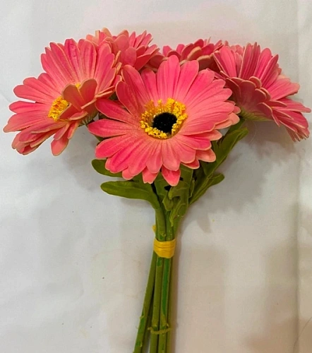 Цветы искусственные "Natur" 33см Герберы 7шт розовые